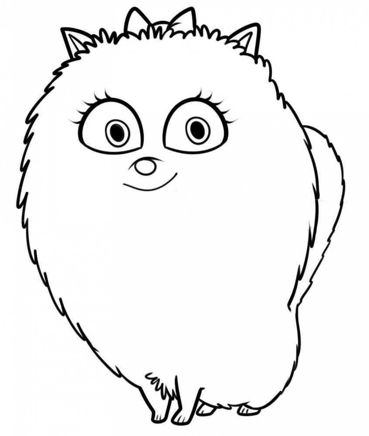Coloring page glowing fluffy spy