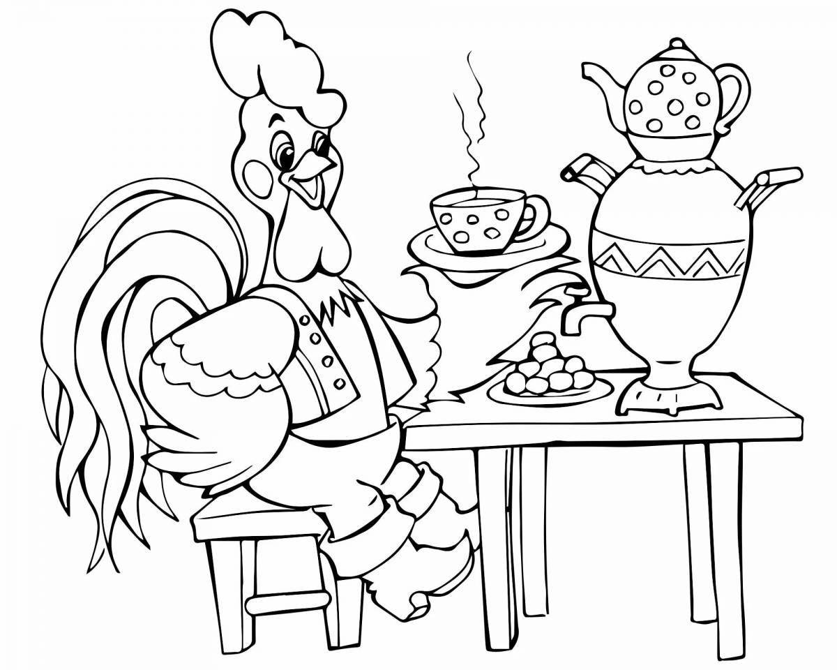 Peaceful Russian food coloring book