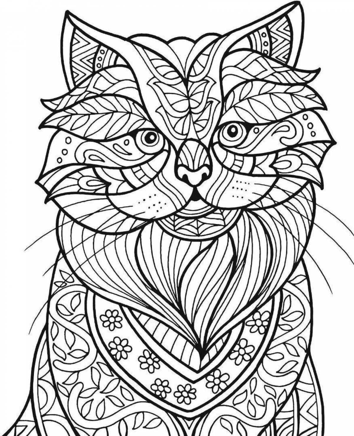 Delightful cat mandala coloring book