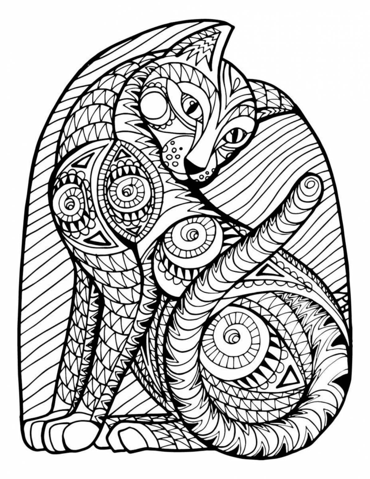 Exquisite cat mandala coloring book