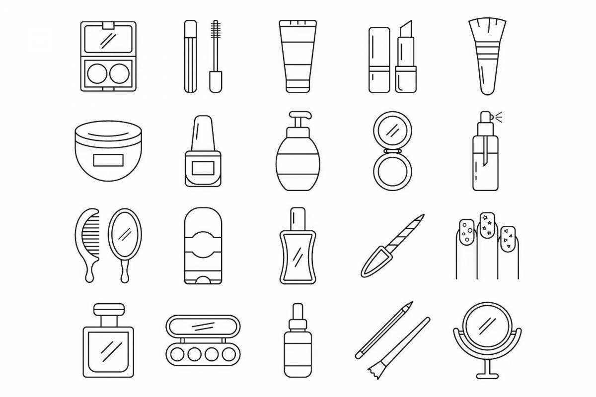 Coloring page glamor mini cosmetics