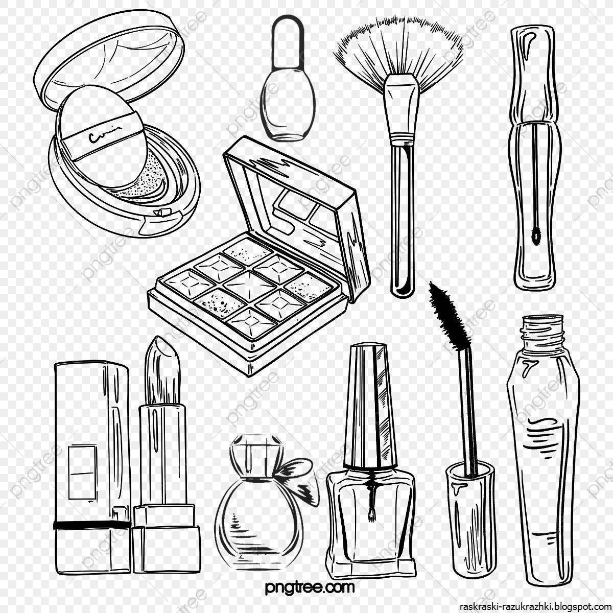 Coloring book adorable mini cosmetics