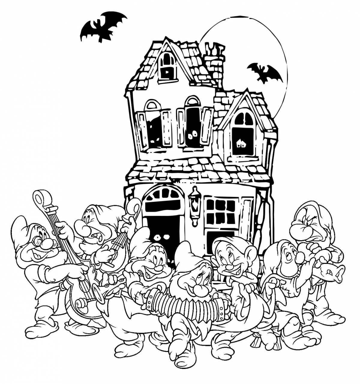 Chilling halloween coloring page