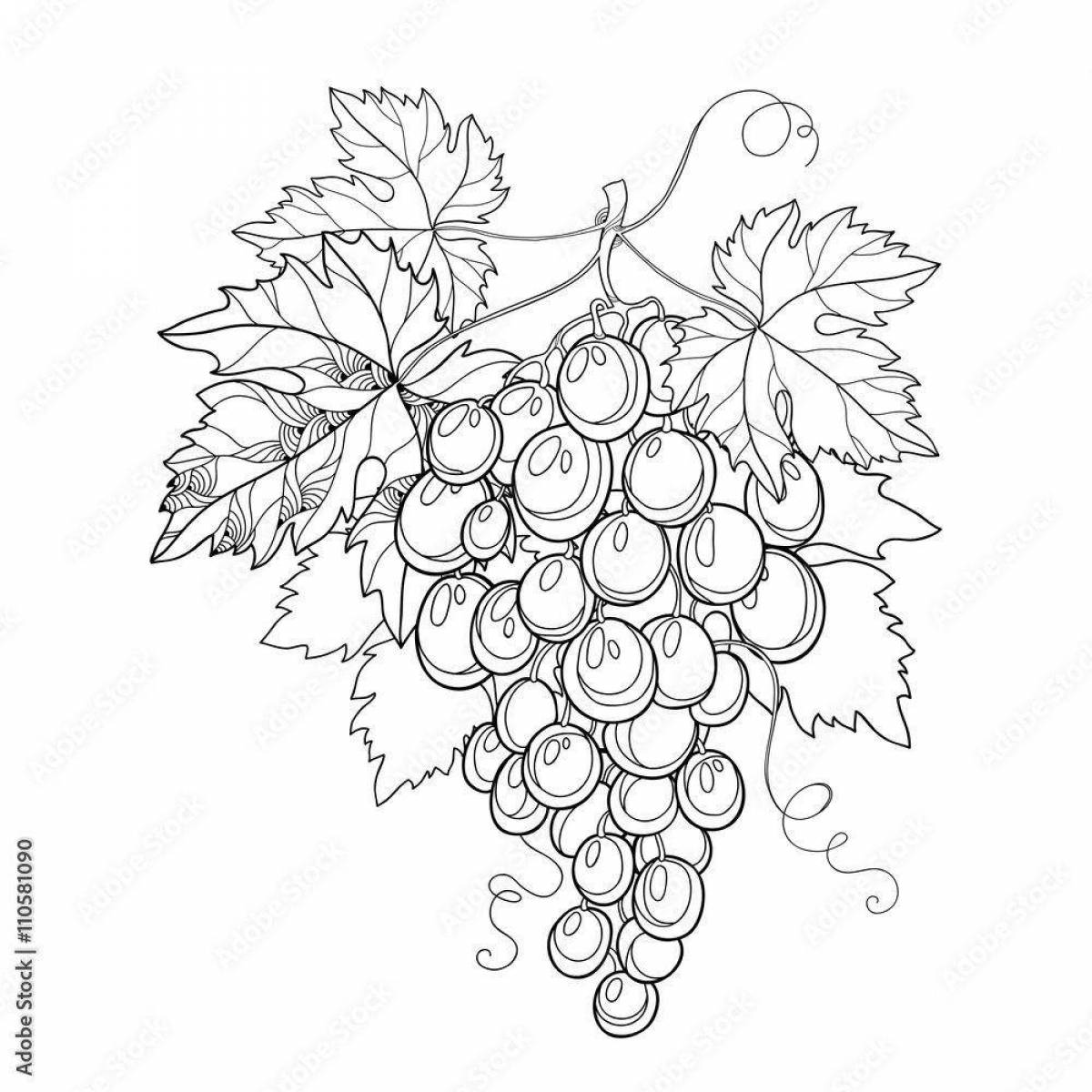 Листочек винограда и виноград трафарет