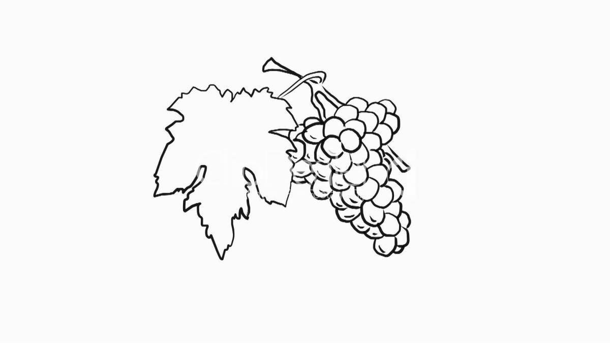 Цветущая страница раскраски виноградных листьев