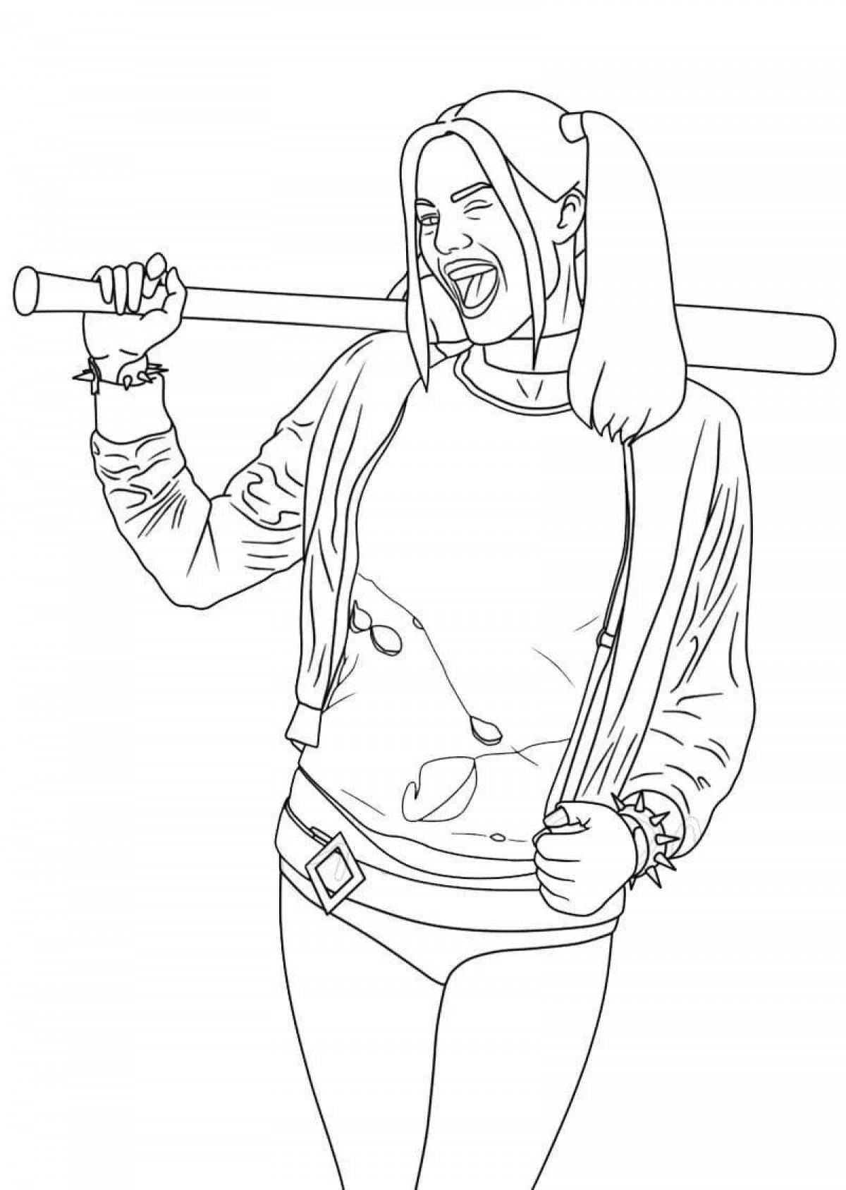Colorful Suicide Squad coloring page