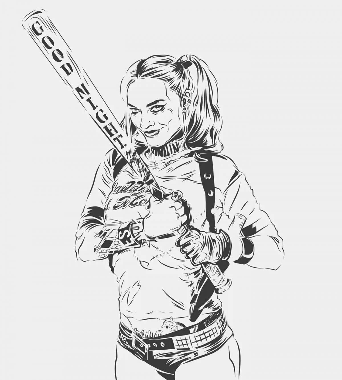 Coloring page funny suicide squad