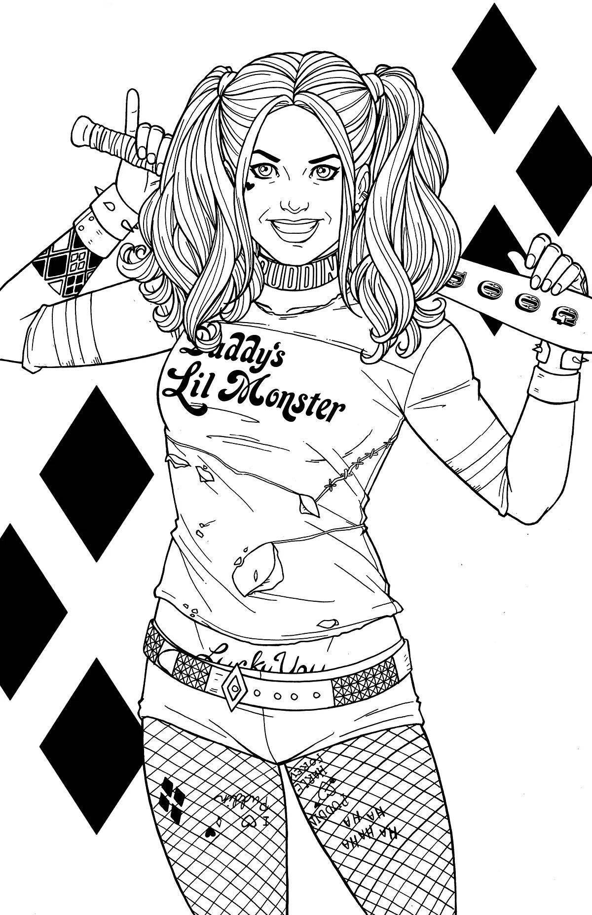 Dynamic Suicide Squad coloring page