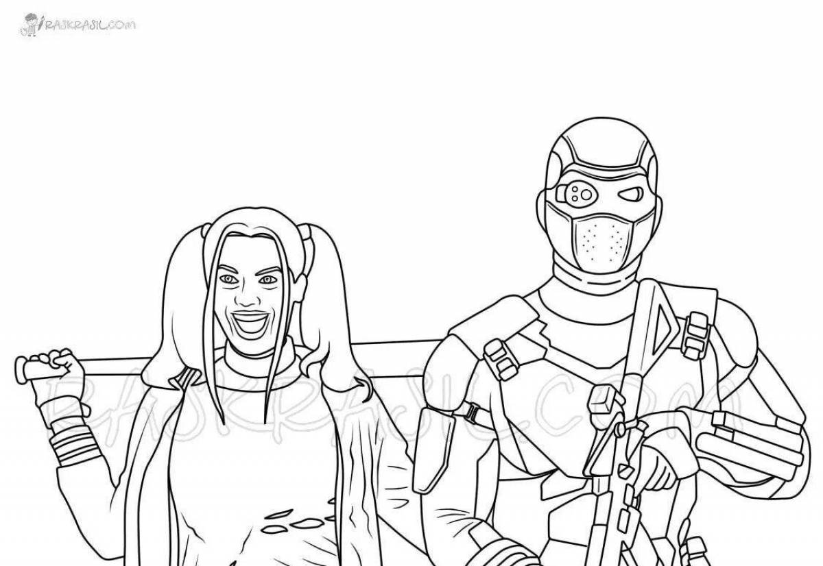 Adorable Suicide Squad Coloring Page