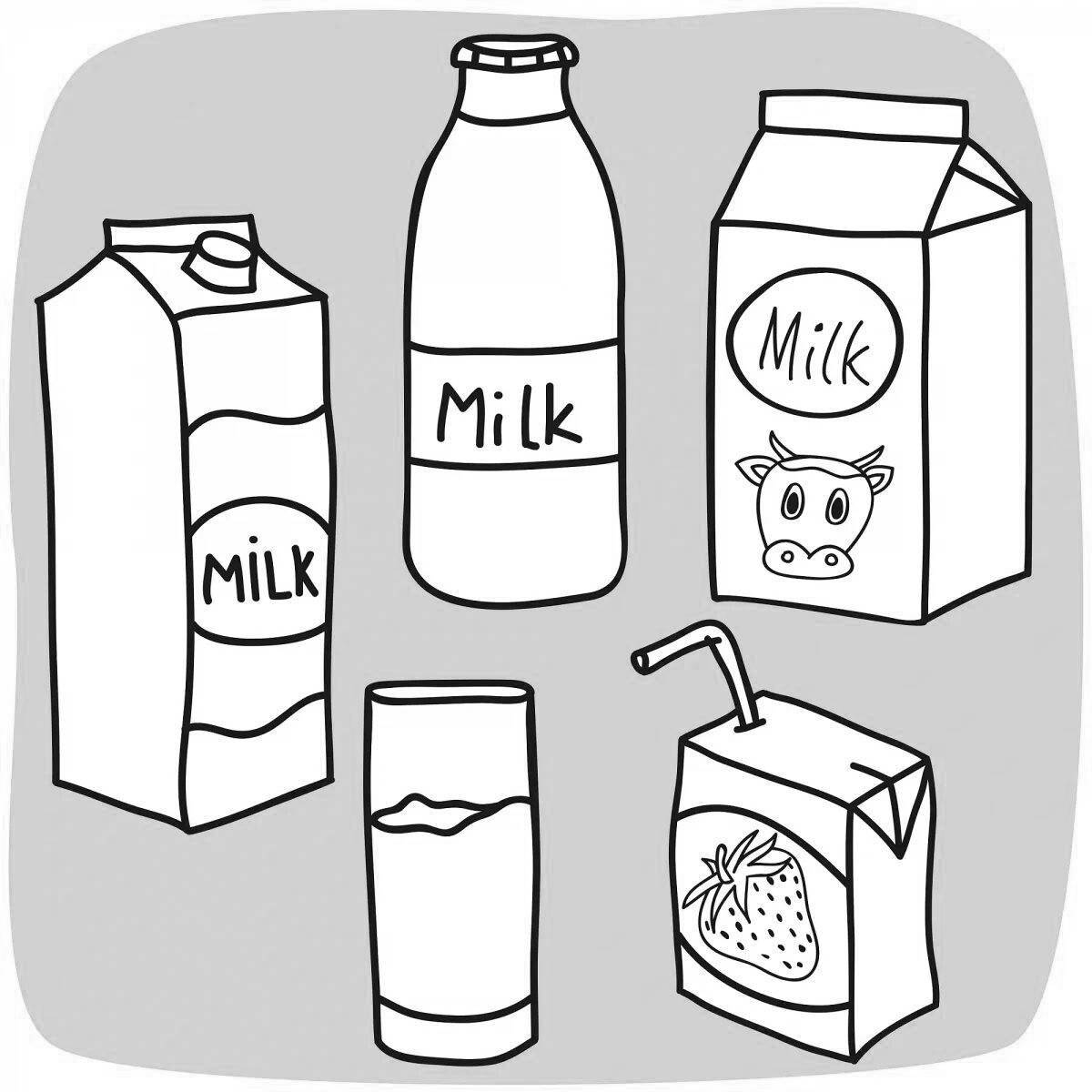 Игривая раскраска «молоко»