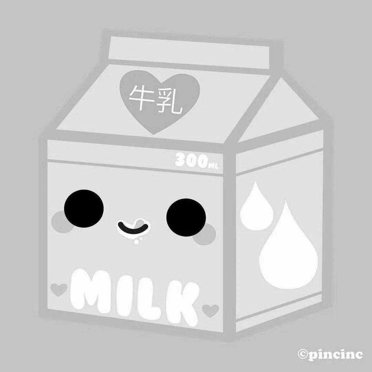 Забавная раскраска «молоко»