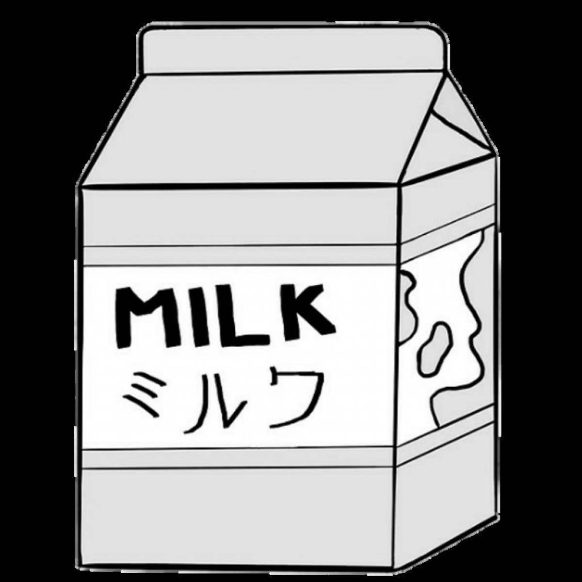 Оживляющая раскраска молоко