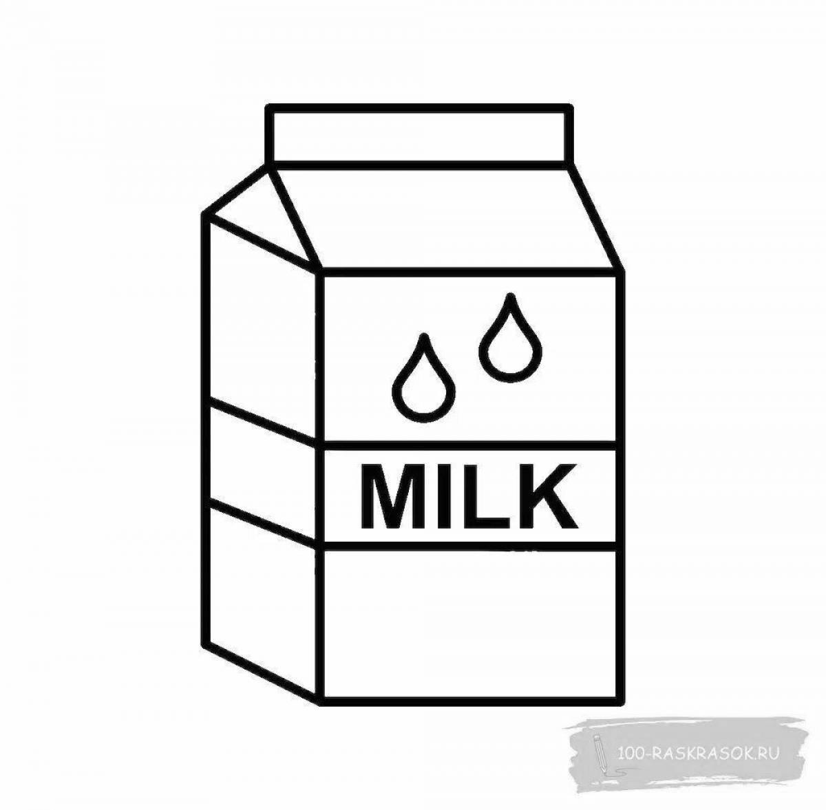 Радующая раскраска молоко