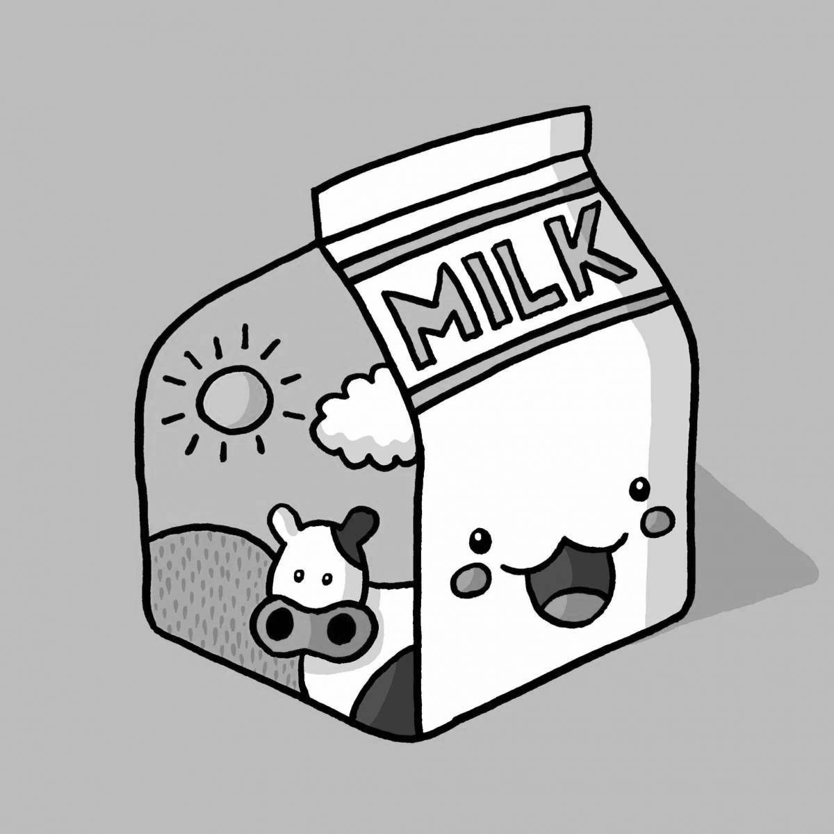 Приятная раскраска молоко