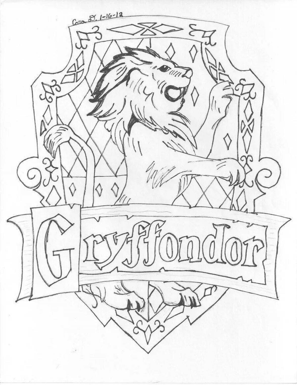 Slytherin splendid coat of arms coloring page