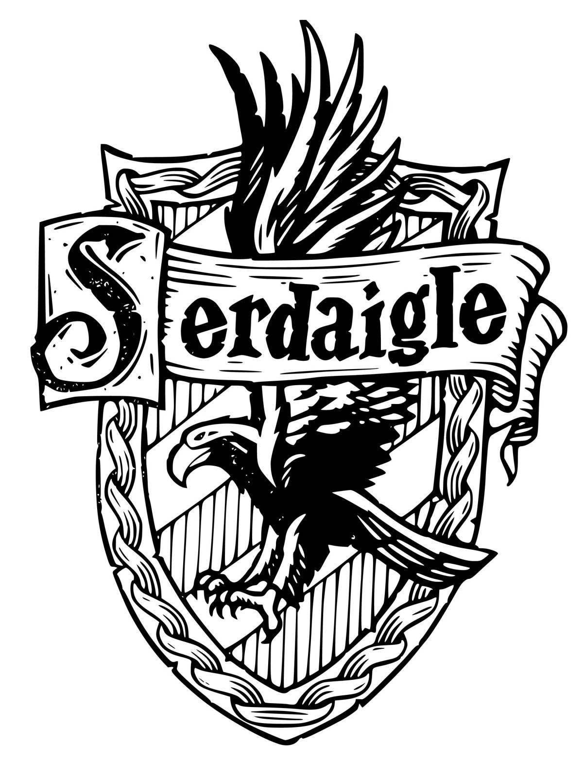 Slytherin coat of arms shiny coloring page