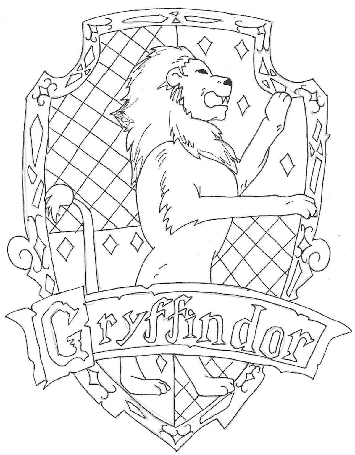 Great slytherin coat of arms coloring page