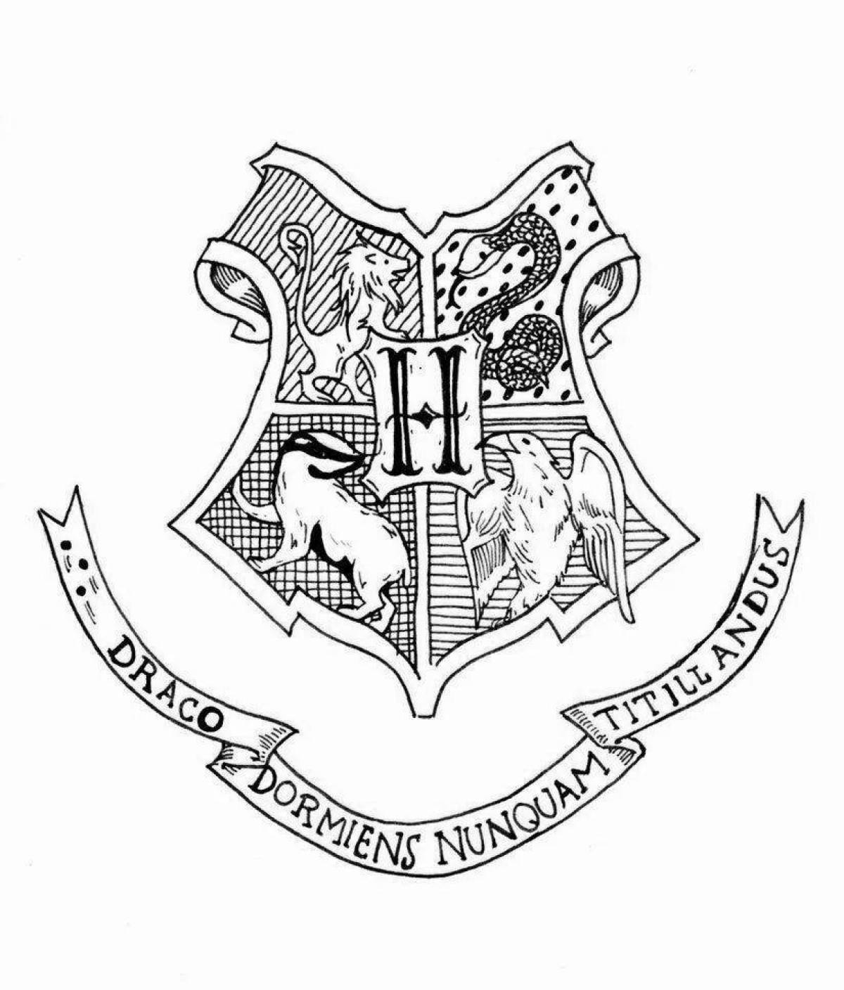 Раскраска герб королевского слизерина