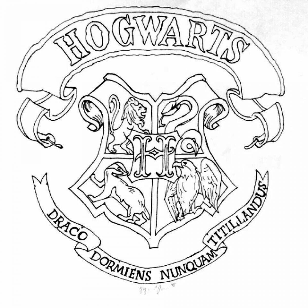 Generous Slytherin coat of arms coloring page
