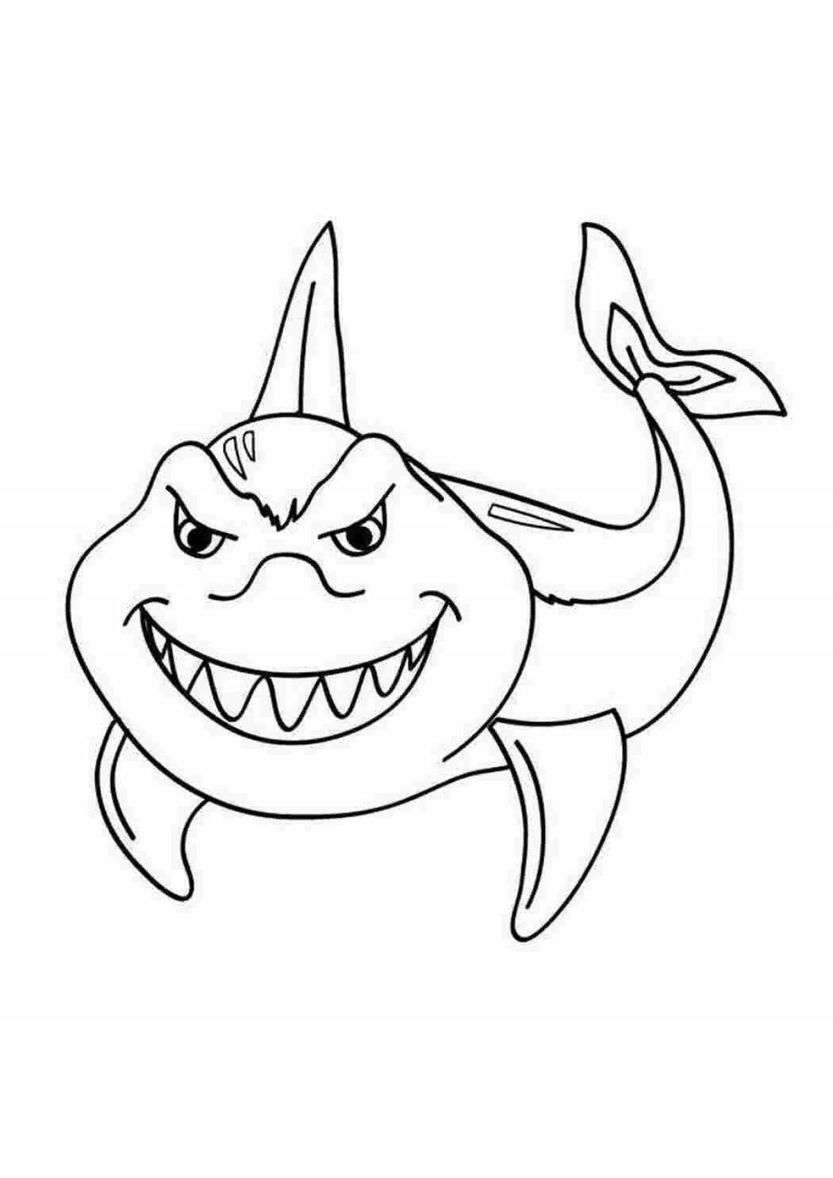 Пугающая раскраска «злая акула»
