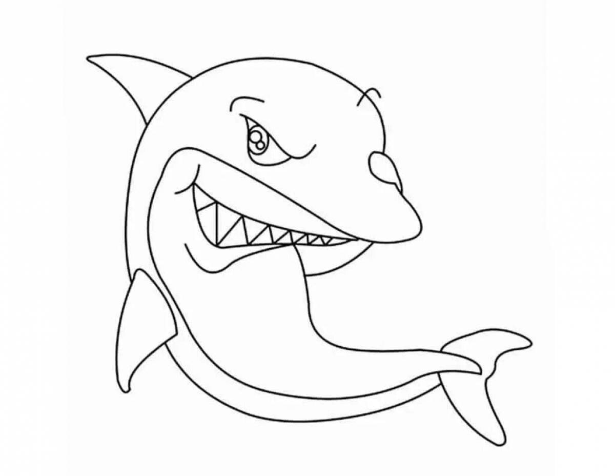 Wild Angry Shark Coloring Page