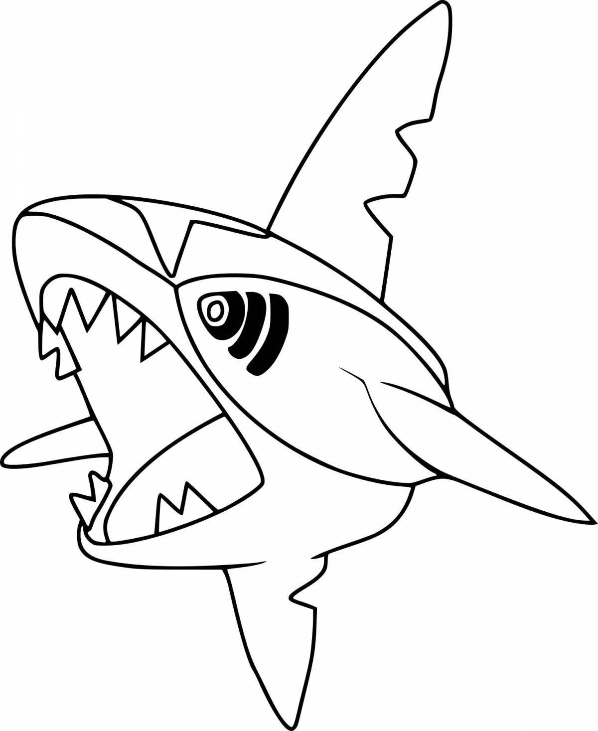 Impressive angry shark coloring book
