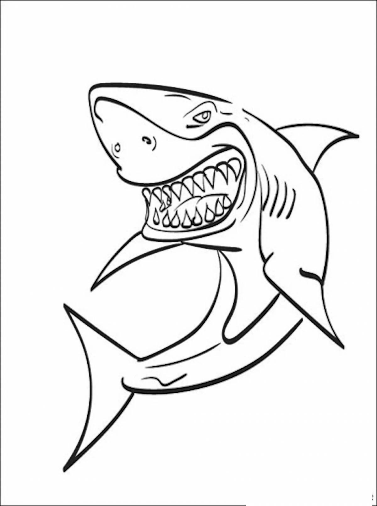 Потрясающая раскраска «злая акула»