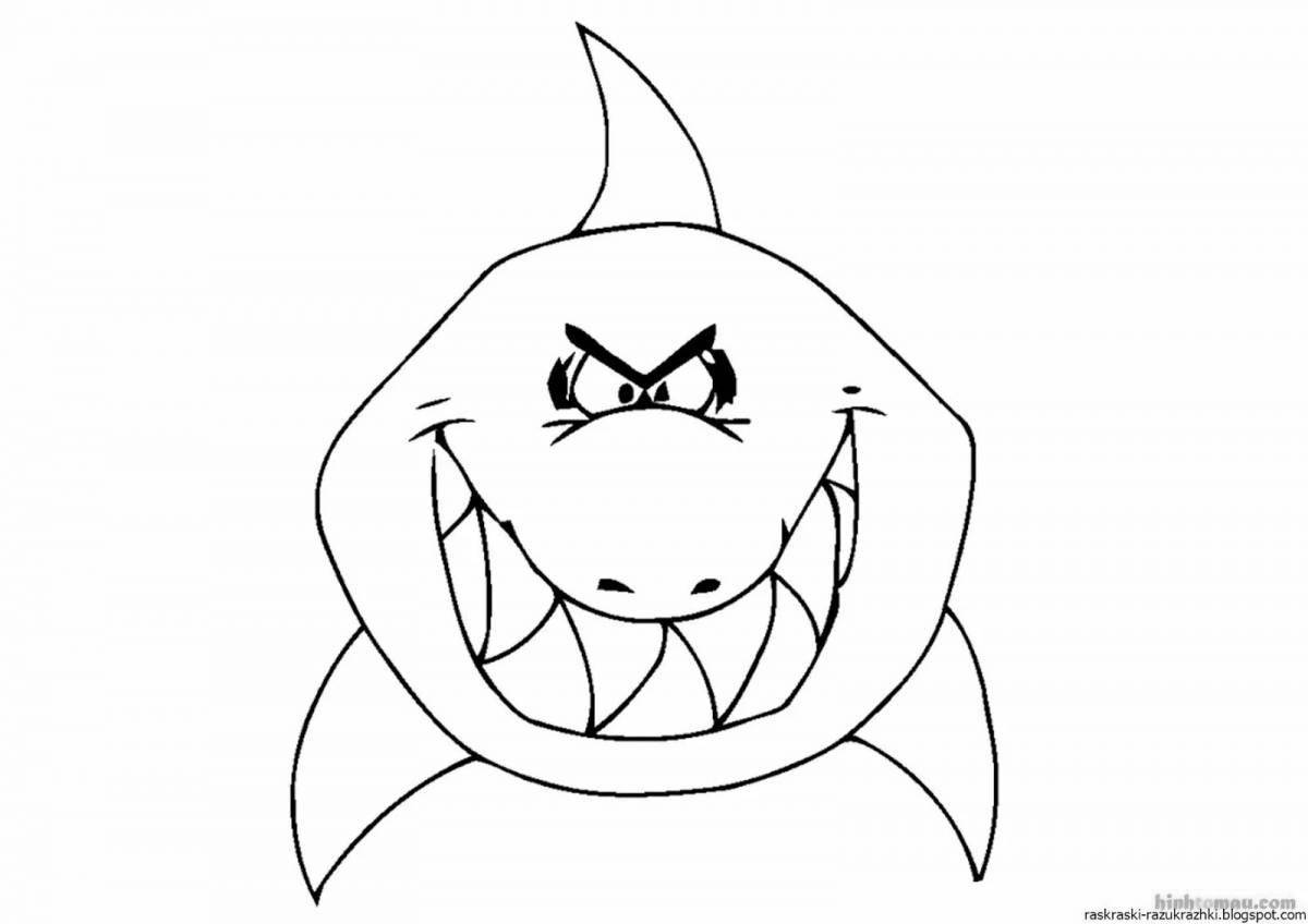Coloring page dazzling angry shark