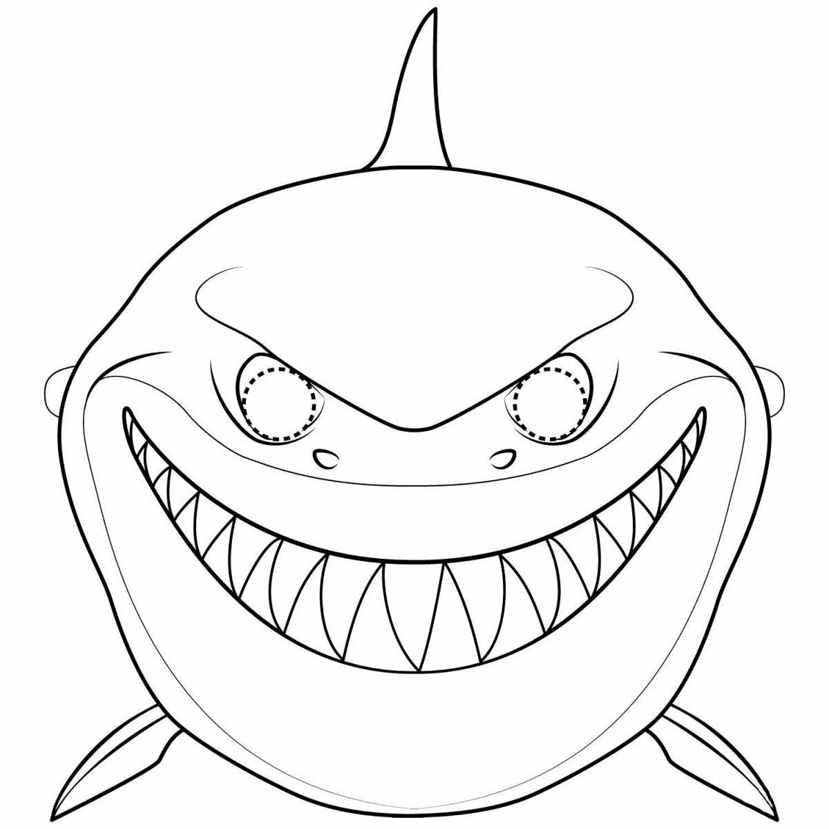 Блестящая раскраска angry shark