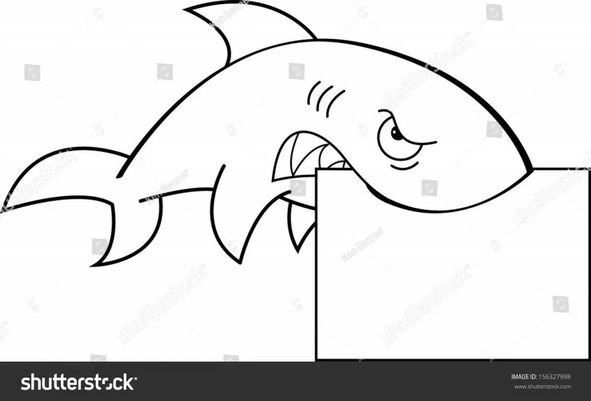 Привлекательная раскраска «злая акула»