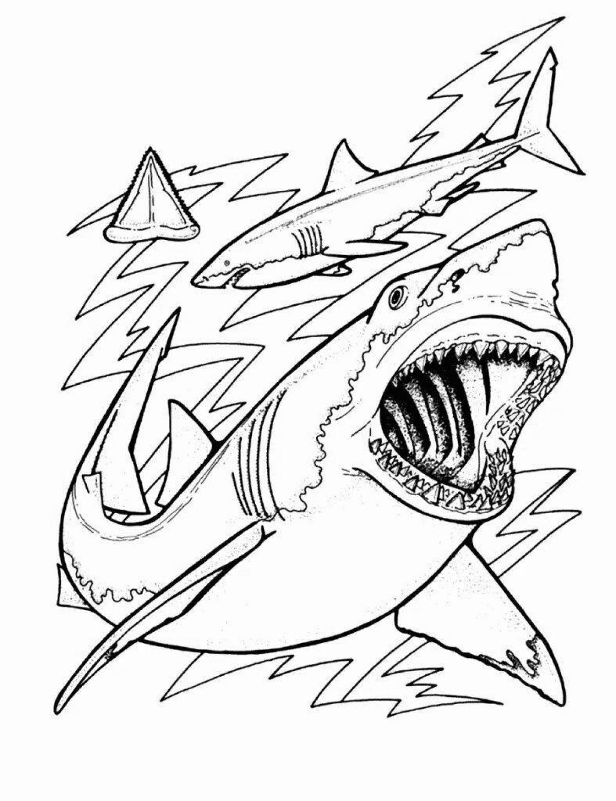 Увлекательная раскраска «злая акула»