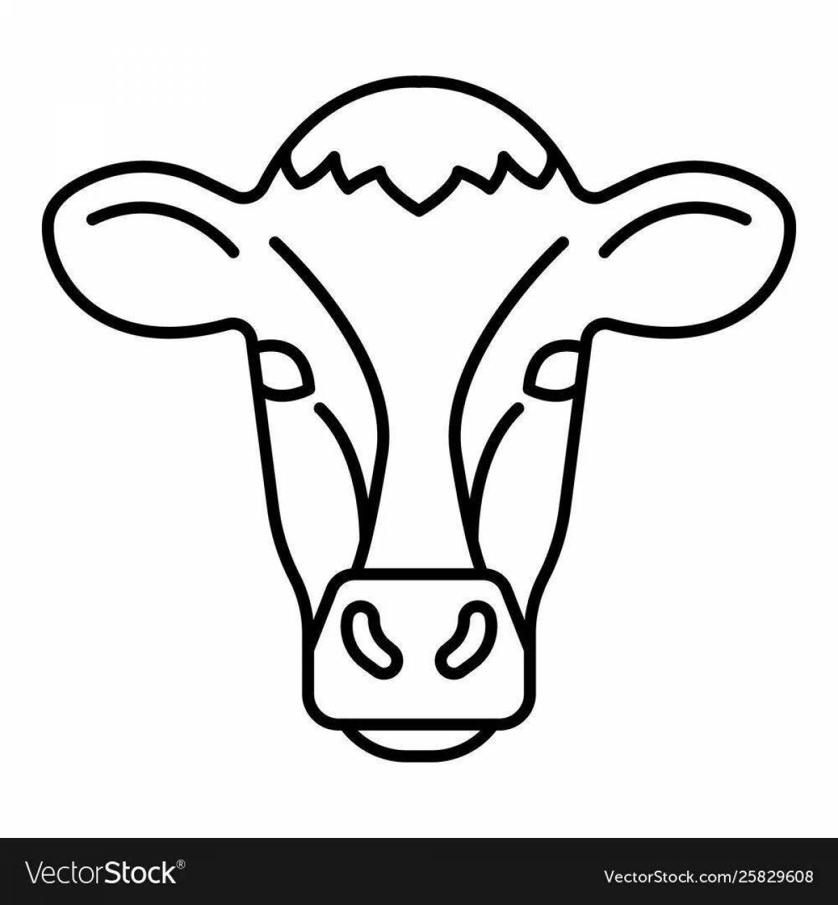 Fancy cow head coloring page