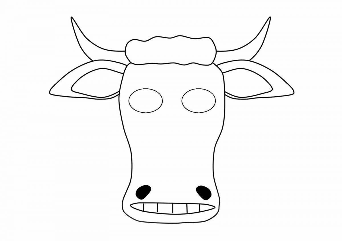 Rampant cow head coloring page