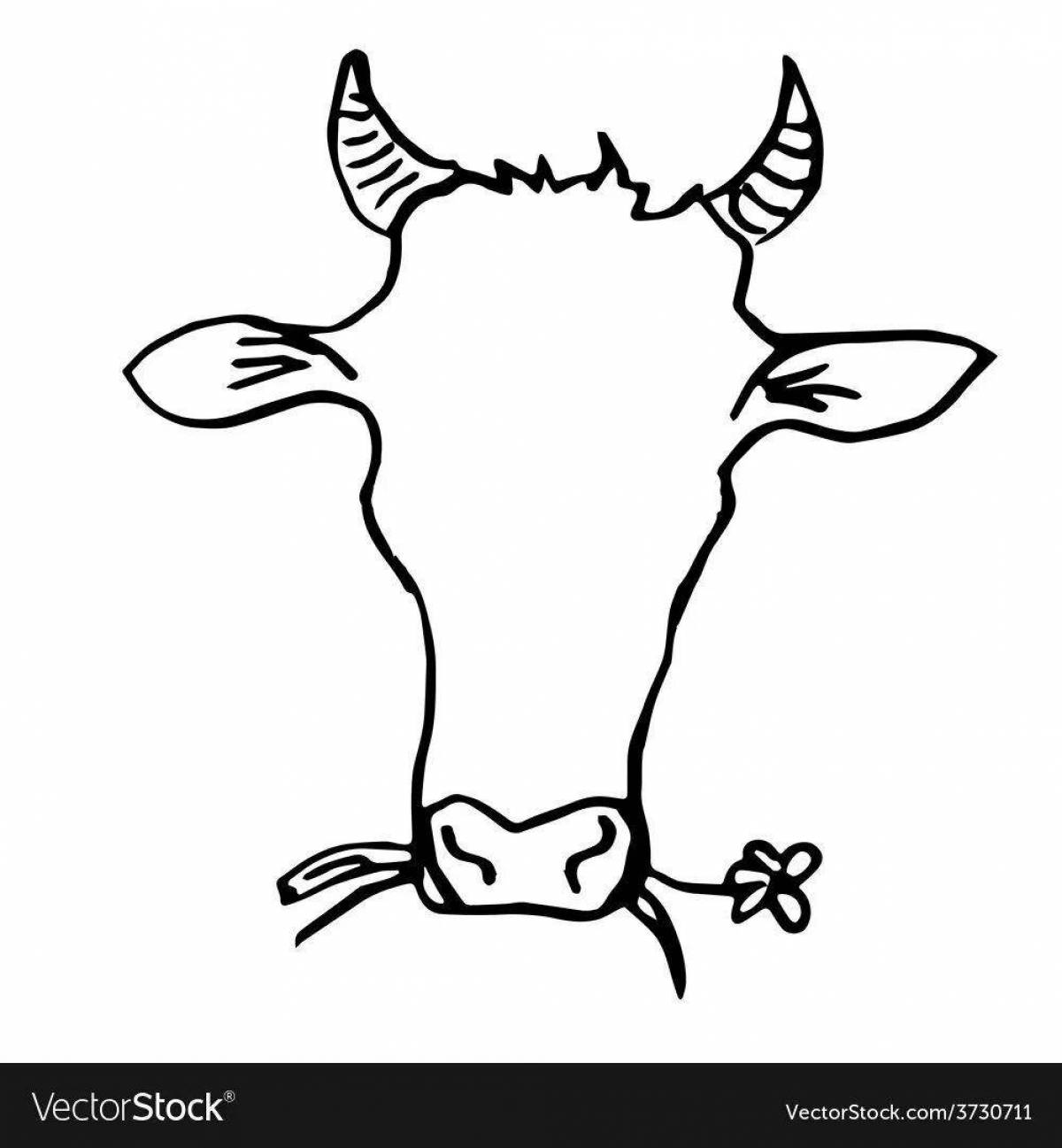 Fancy cow head coloring page