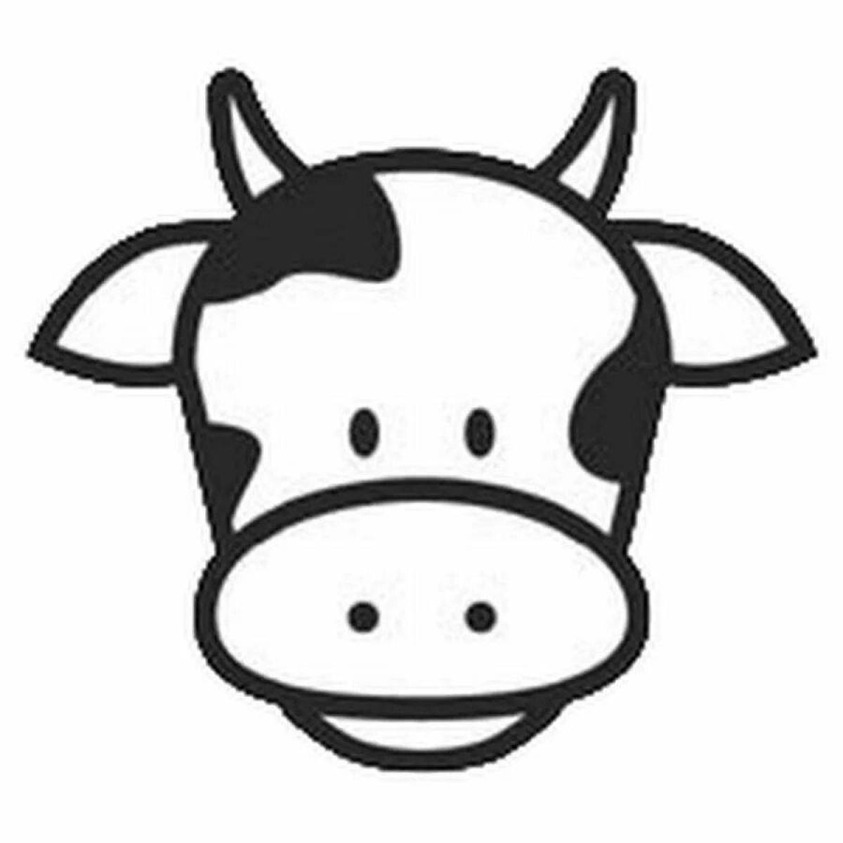 Luminous cow head coloring page