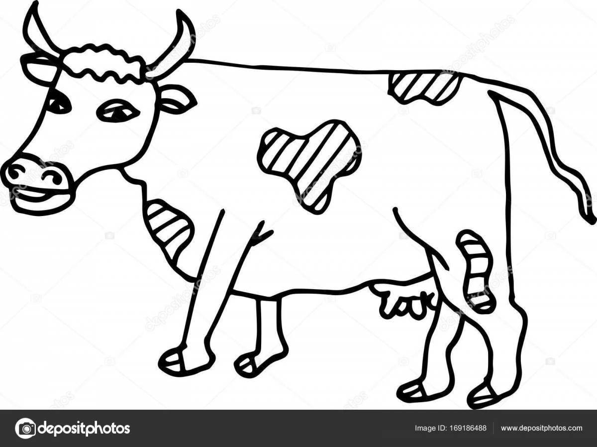 Imaginary cow head coloring page