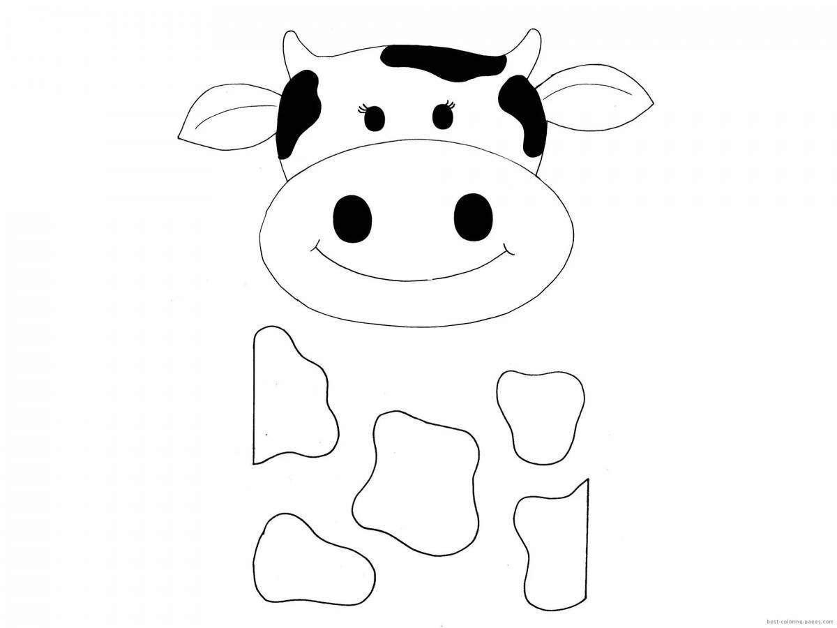 Coloring live cow head