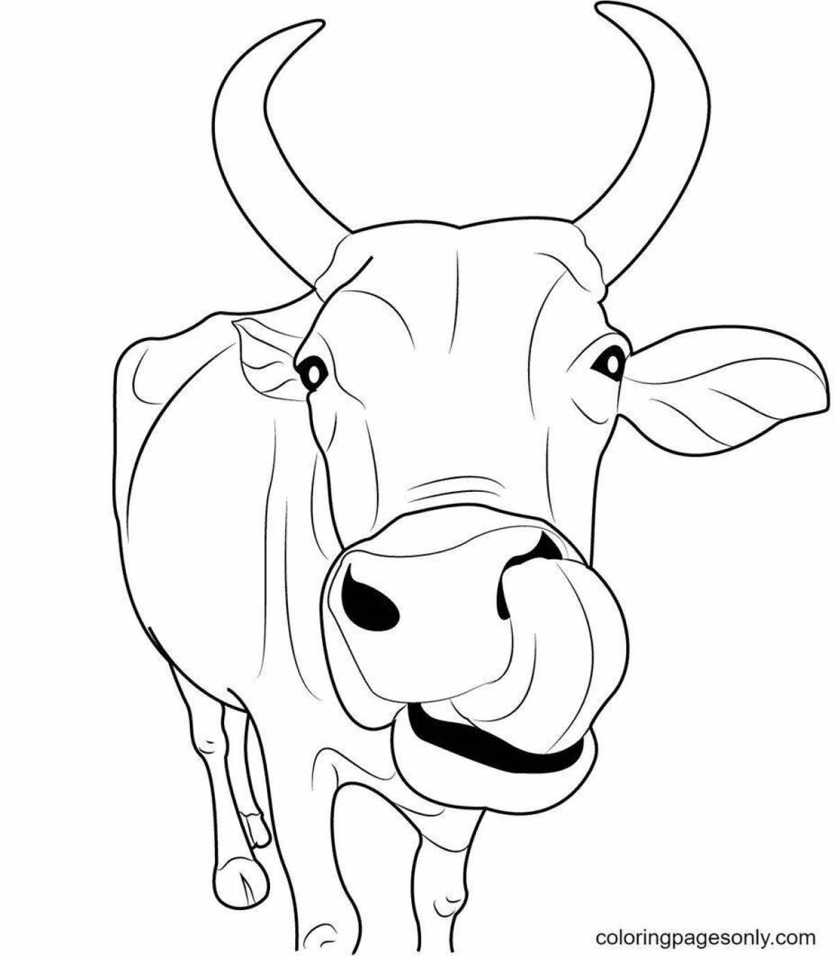Coloring page magic cow head