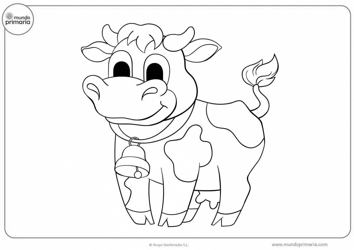 Coloring book shining cow head