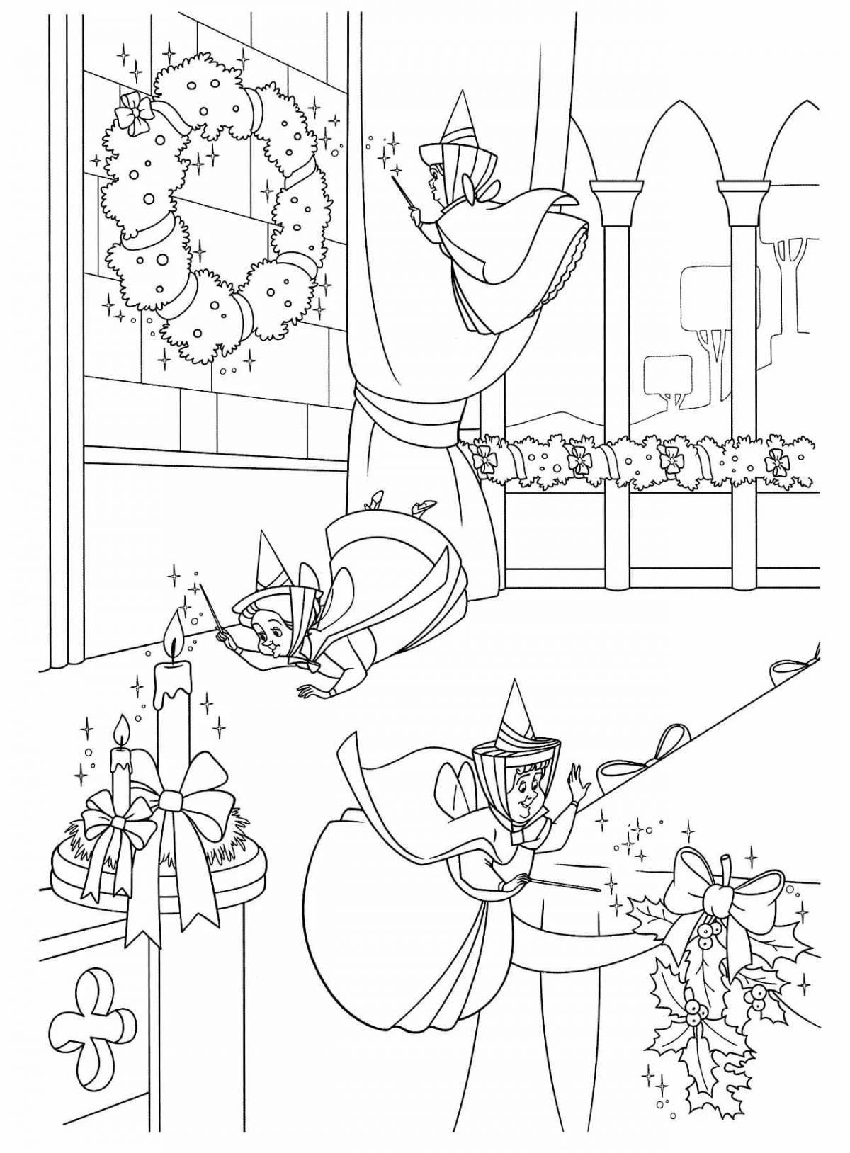 Majestic castle new year coloring book