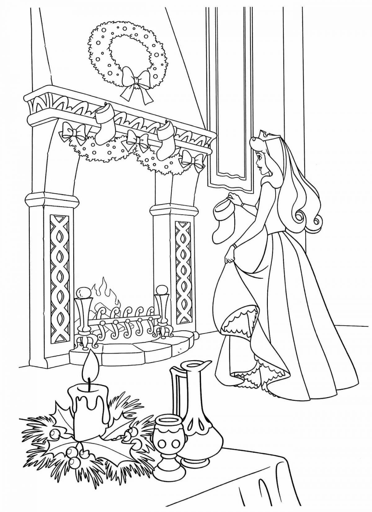 Great new year castle coloring book