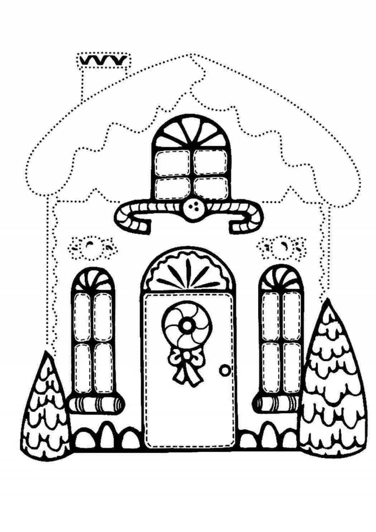 Radiant coloring page castle new year