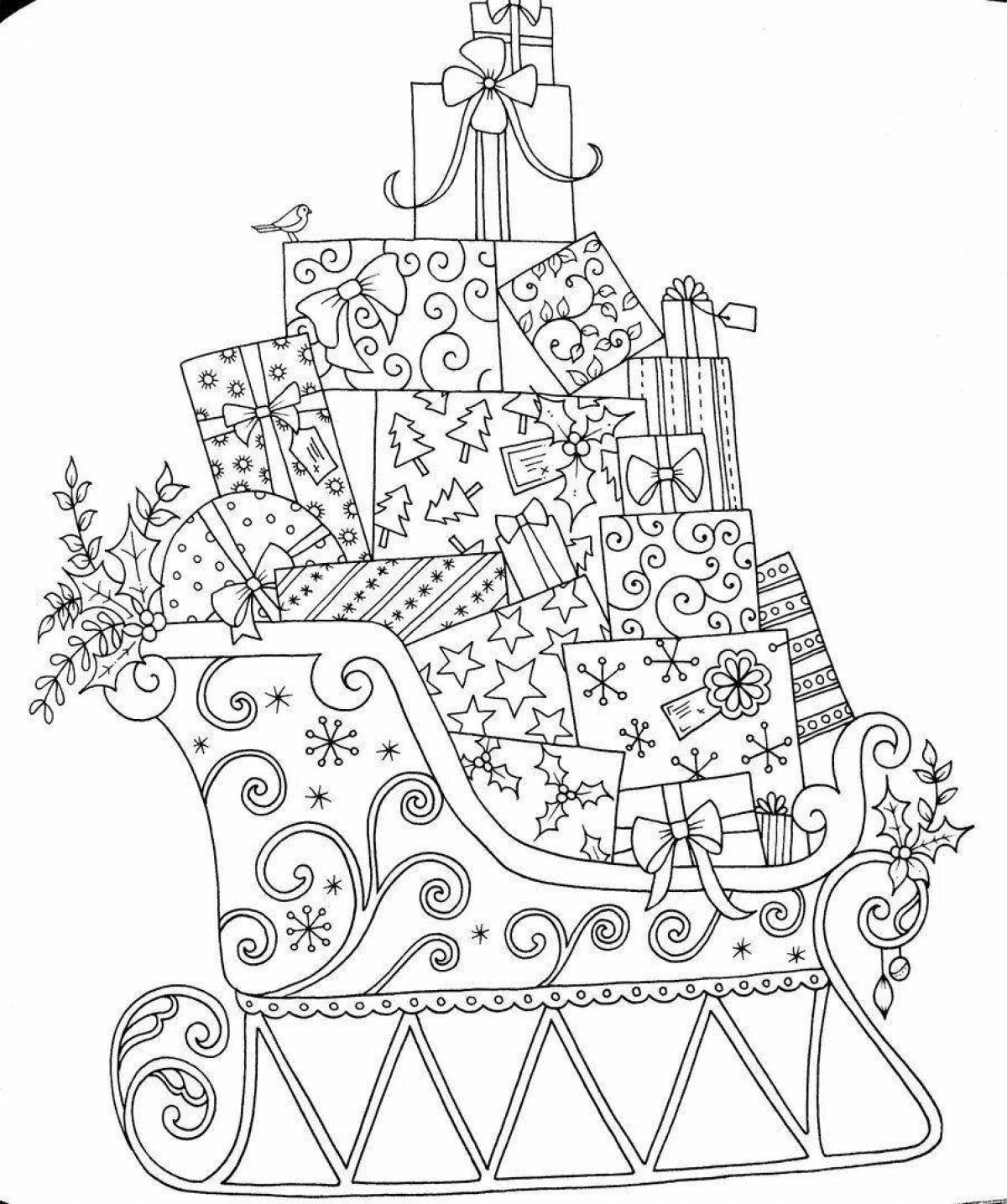 Grandiloquent coloring page castle new year