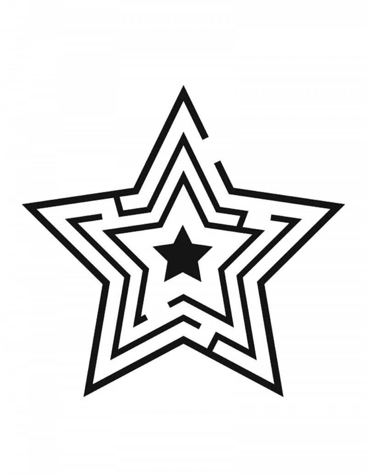 Colorful ussr star coloring page
