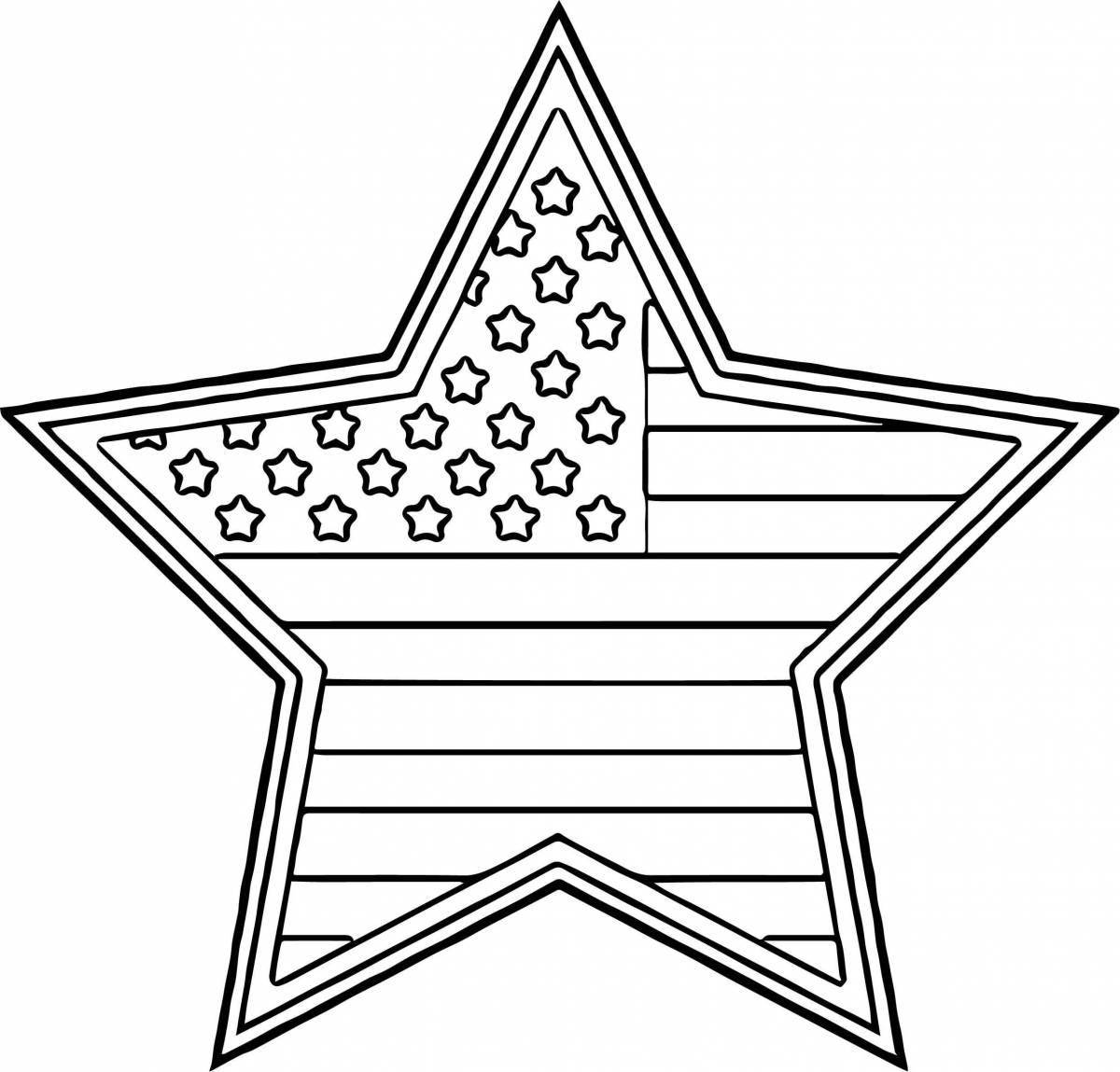 Coloring book glowing star ussr