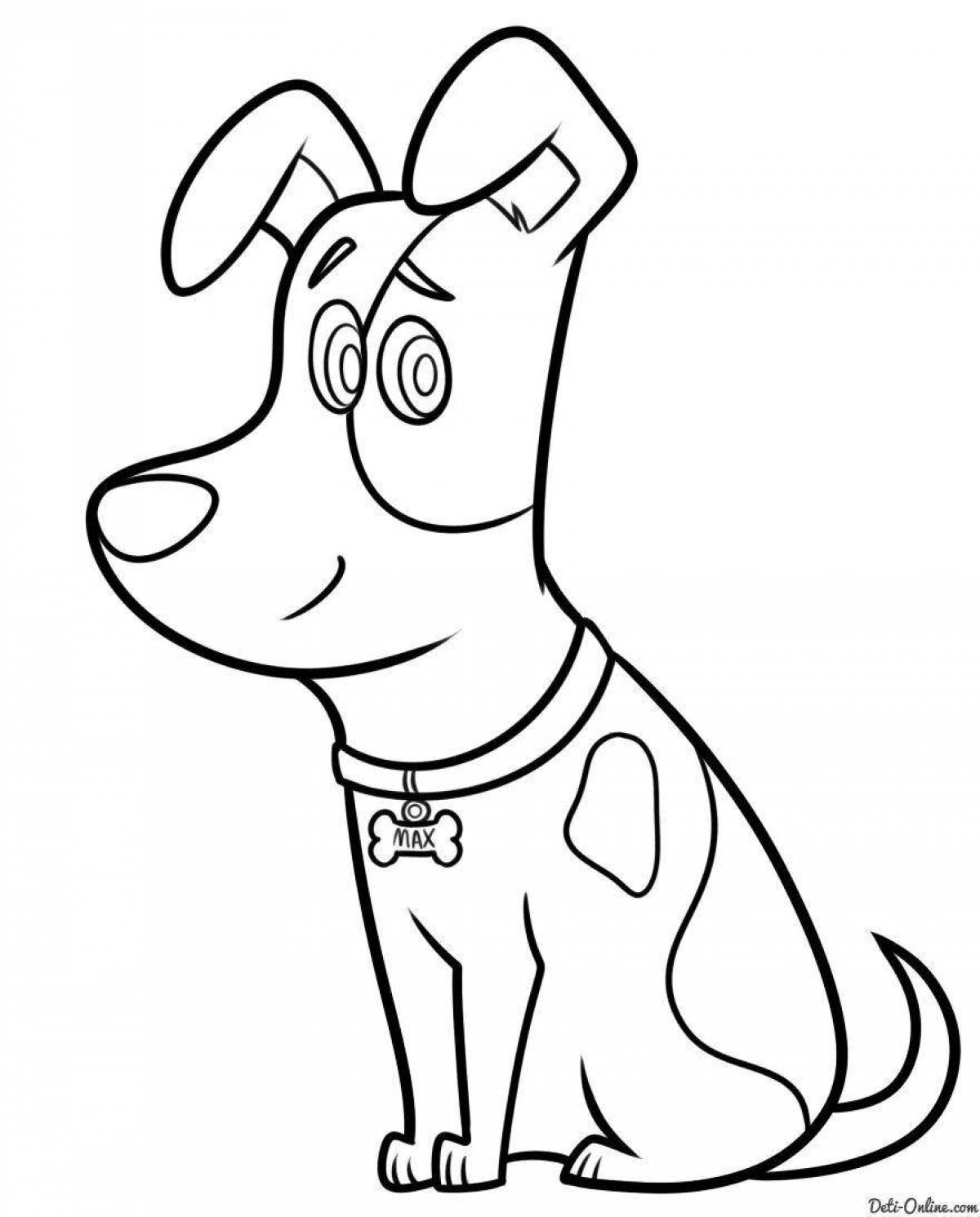 Live cartoon dog coloring book