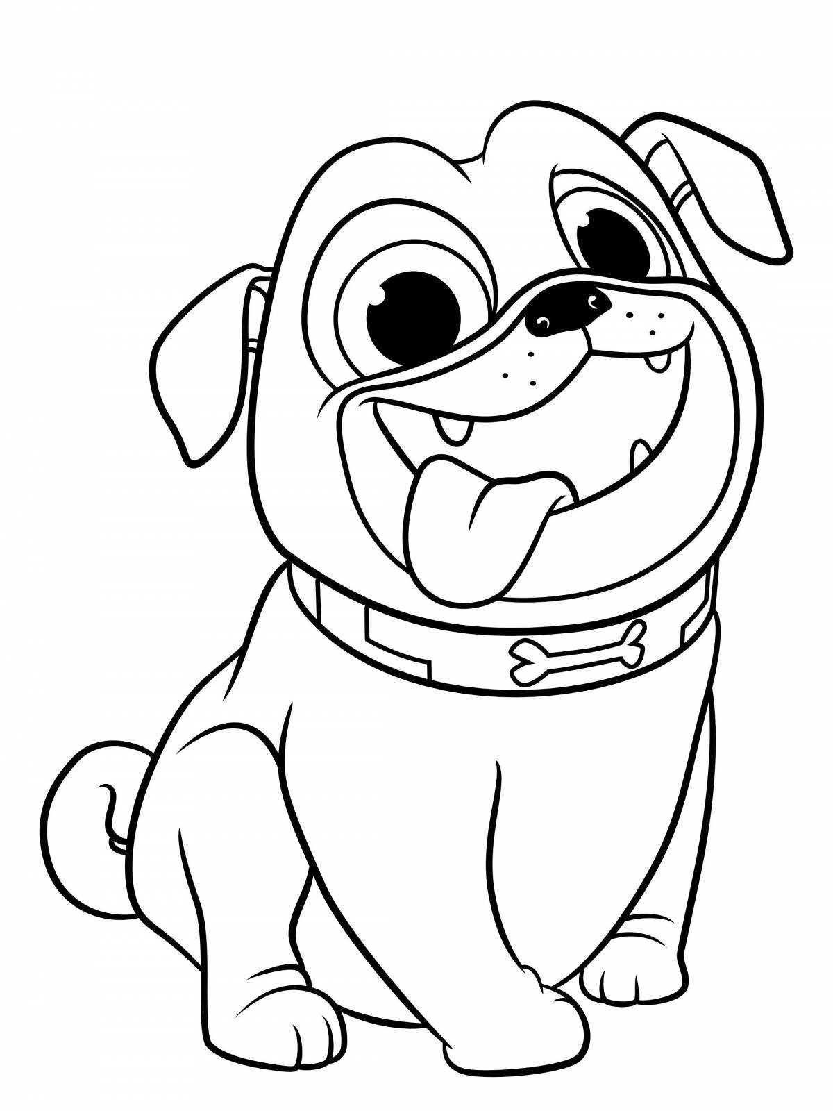 Cartoon dog coloring page