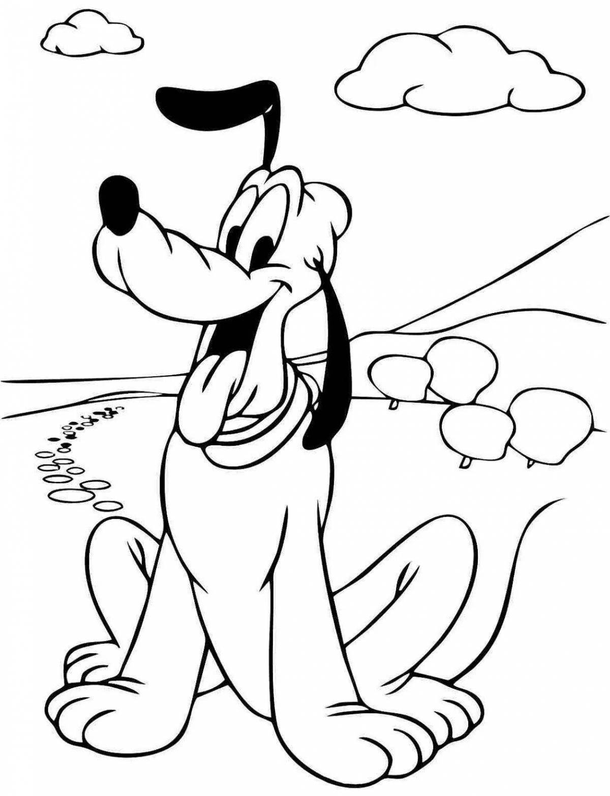 Smart cartoon dog coloring book