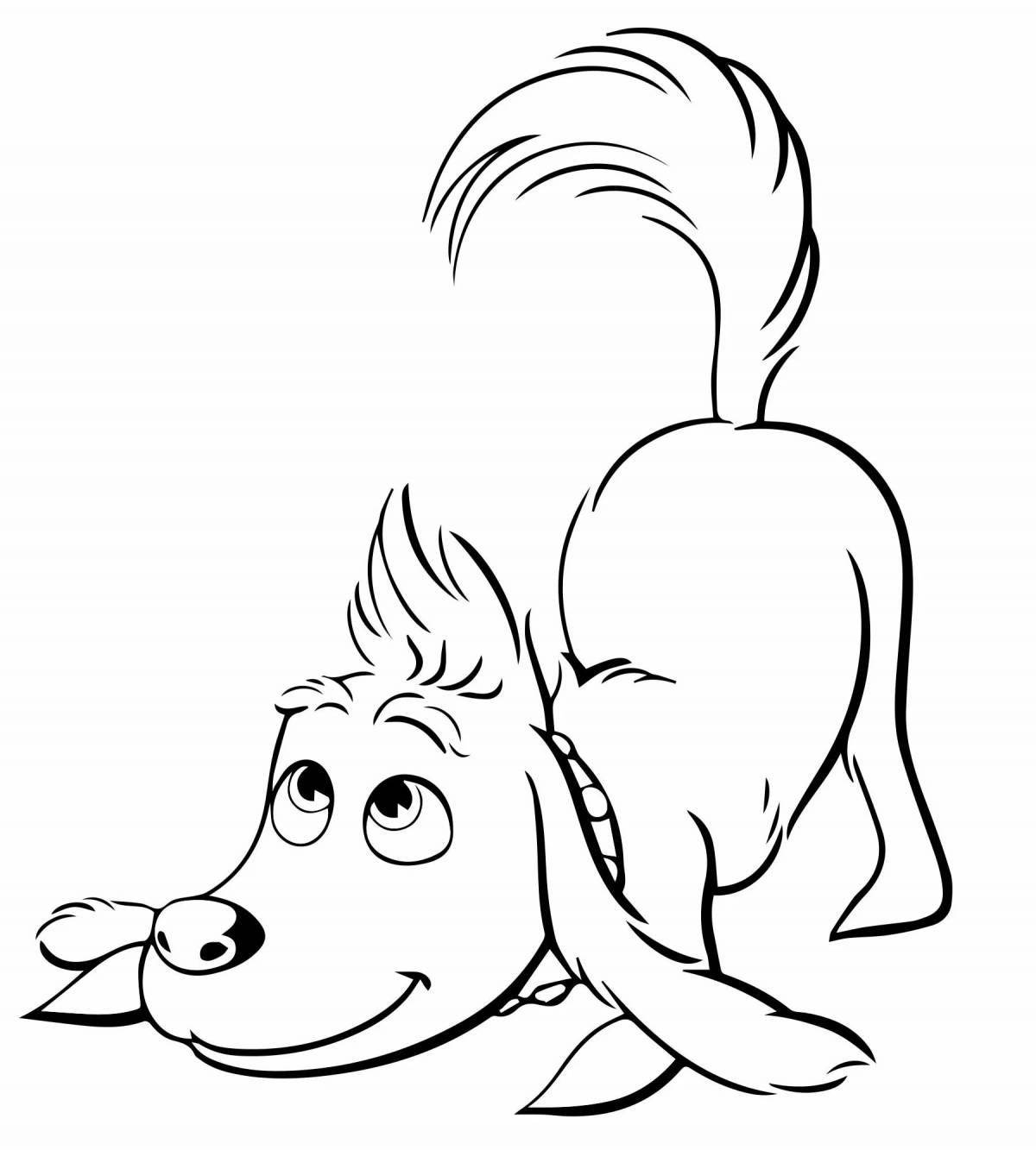 Entertaining cartoon dog coloring book