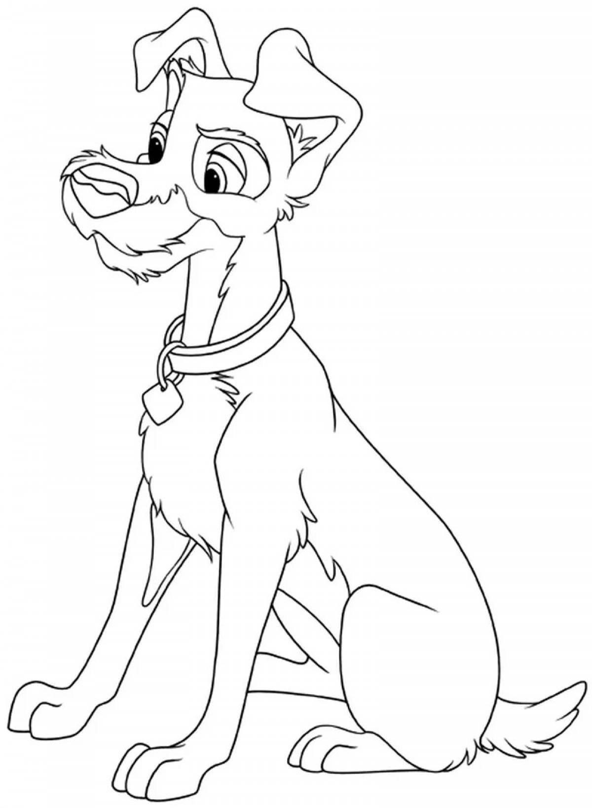 Attractive cartoon dog coloring book